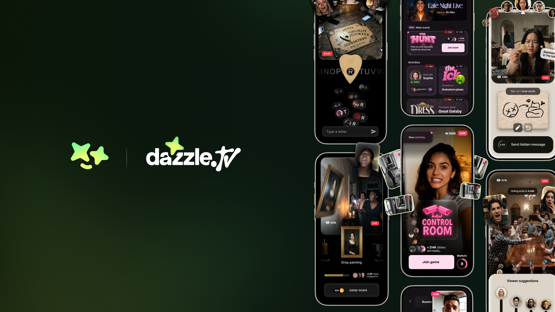 Dazzle.tv: live interactive shows with games, voting and viewer-driven twists